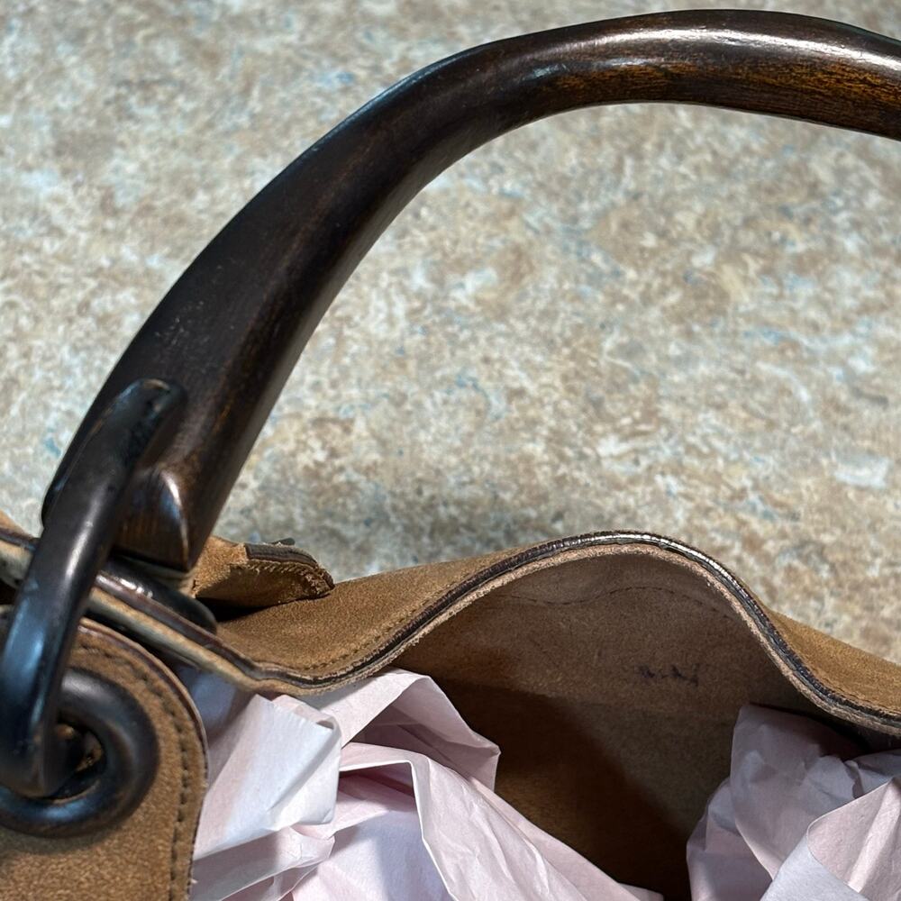 Tom Ford for Gucci Whipstitch Brown Suede 2002 Hobo Bag Luxury Authentic Purse - Picture 5 of 16